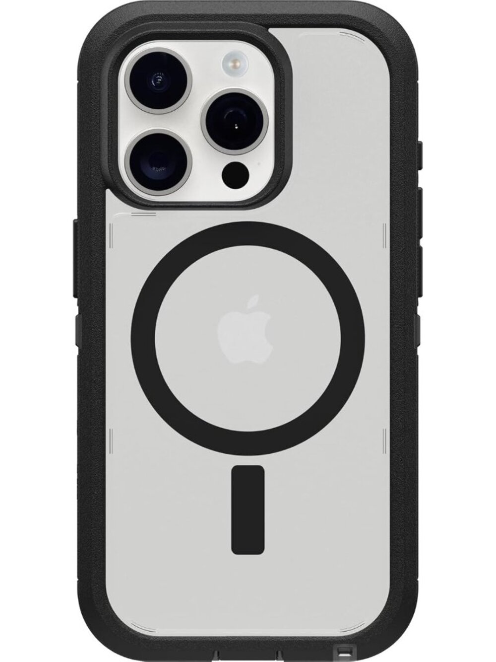 OtterBox iPhone 15 Pro Defender XT Clear Case Dark Side Black/Clear MagSafe Rugg